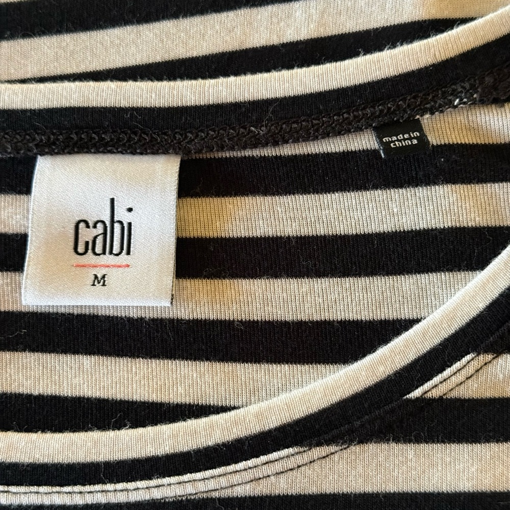 CABI stretch black/white striped Women's Top, medium - Picture 5 of 11